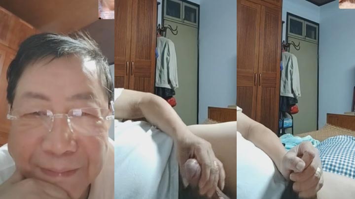 白胖气质公务员大叔在家打飞机